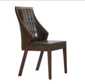 Sandalye 19775 Zus038 Suni Deri Model Kapitone Modern Ceviz Renk Kayın Aslan Ayak thumbnail 1