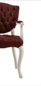 Sandalye 19771 Zus034 Kapitone Model Kolçaklı Beyaz Babyface Bordo Kumaş El Yapım thumbnail 2