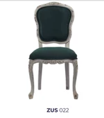 Sandalye 19759 Zus022 Eskitme Model Yeşil Kumaş Kayın Eskitme Aslan Ayak ElYapım - 1