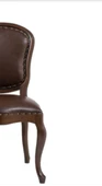 Sandalye 19757 Zus020 Suni Deri GABARA Modeli Ceviz renk Kayın Aslan Ayak El Yapı - 5