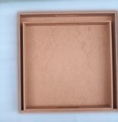 Hobi 90048 Dekoratif Tepsi Takım İkili Model HAM Ahşap MDF El Yapımı - 1