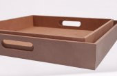 Hobi 90048 Dekoratif Tepsi Takım İkili Model HAM Ahşap MDF El Yapımı - 2