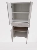 Çok Amaçlı 19736 Dolap BEYAZ Model Hard Parlak Suntalem 130 4raf Demonte El Yapım - 4