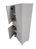 Çok Amaçlı 19736 Dolap BEYAZ Model Hard Parlak Suntalem 130 4raf Demonte El Yapım - 6