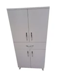 Çok Amaçlı 19736 Dolap BEYAZ Model Hard Parlak Suntalem 130 4raf Demonte El Yapım - 1