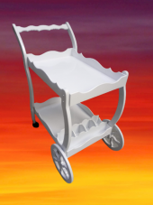 Servis Araba 19715 Teker EKO Model MDF Beyaz Ceviz Boya Yemek dağıtım el yapım thumbnail 5