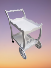 Servis Araba 19715 Teker EKO Model MDF Beyaz Ceviz Boya Yemek dağıtım el yapım thumbnail 6