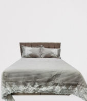 Yatak Örtüsü 19686 Zümrüt Çift Kişilik Dantelli Kapuçino %80 Pamuk El Yapım - 6