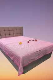 Pike Yazlık Zmrt Fuşya Çift Dolgun Malzeme V Çizgili Desen Pamuk Kalın Dokuma thumbnail 5