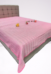 Pike Yazlık Zmrt Fuşya Çift Dolgun Malzeme V Çizgili Desen Pamuk Kalın Dokuma thumbnail 3