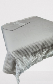 Yatak Örtüsü 19686 Zümrüt Çift Kişilik Dantelli Kapuçino %80 Pamuk El Yapım - 4