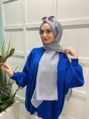 Siyane Scarf Tül Görünümlü Şal - Pırlanta Abiye Düğünlük Şal 00790  GRİ - 1