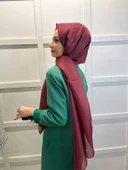 Siyane Scarf Tül Görünümlü Şal - Pırlanta Abiye Düğünlük Şal 00790  BORDO thumbnail 1