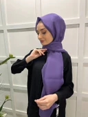 Siyane Scarf Tül Görünümlü Şal - Pırlanta Abiye Düğünlük Şal 00790  MOR - 1