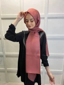 Siyane Scarf Tül Görünümlü Şal - Pırlanta Abiye Düğünlük Şal 00790  GÜL KURUSU - 2