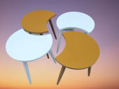 Zigon-Orta 19620 Sehpa Tk HİLAL Model Parlak Hardal Beyaz Kayın RETRO Ayak Elyapı thumbnail 1