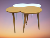 Zigon-Orta 19620 Sehpa Tk HİLAL Model Parlak Hardal Beyaz Kayın RETRO Ayak Elyapı thumbnail 5