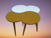 Zigon-Orta 19620 Sehpa Tk HİLAL Model Parlak Hardal Beyaz Kayın RETRO Ayak Elyapı thumbnail 6