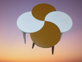 Zigon-Orta 19620 Sehpa Tk HİLAL Model Parlak Hardal Beyaz Kayın RETRO Ayak Elyapı thumbnail 7