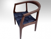 Sandalye 19632 ST Kayın Ahşap Tam Kolçaklı Model ZUS139 Suni Deri Kapitone Döşeme thumbnail 3