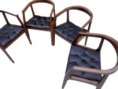 Sandalye 19633 ST ZUS139 Kayın Ahşap Tam Kolçak Sunideri Kapiton Döşem 4Ad Elyapı thumbnail 5