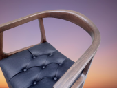 Sandalye 19632 ST Kayın Ahşap Tam Kolçaklı Model ZUS139 Suni Deri Kapitone Döşeme thumbnail 4