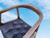 Sandalye 19632 ST Kayın Ahşap Tam Kolçaklı Model ZUS139 Suni Deri Kapitone Döşeme thumbnail 5