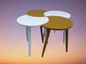 Zigon-Orta 19620 Sehpa Tk HİLAL Model Parlak Hardal Beyaz Kayın RETRO Ayak Elyapı thumbnail 8