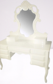 Makyaj Masa 19440 Dresuar 9ÇEKM Kayın Aslan Ayak Parlak Beyaz Aslan Baş El yapım - 2