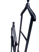 DİLSİZ UŞAK 19441 Kayın Model Demonte Parlak Siyah Çift Tepe Askılık El Yapım - 3