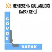 Aletçantam Samet Mobilya Menteşesi Dolap Kapak Tas Menteşe 4 Adet - Düz Tip - 2