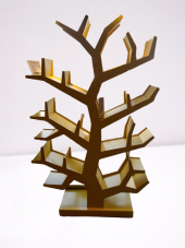 Kitaplık19413 Ahşap AĞAÇ DALI Tek Parça MDF Parlak Sarı Lake Boya El Yapım - 1