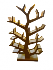 Kitaplık19413 Ahşap AĞAÇ DALI Tek Parça MDF Parlak Sarı Lake Boya El Yapım - 2