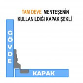 Aletçantam Samet Mobilya Menteşesi Dolap Kapak Tas Menteşe 4 Adet - Tam Deve Tip - 2
