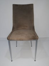 Sandalye 19353 Metal Çelik Nikelaj Kahverengi 4 Adet  Kaliteli kumaş El Yapım - 1