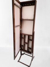 Takı 19322 Dolabı Boy Aynası Ahşap Parlak Ceviz Natüre Klasik Mobilya MDF El Yapı - 6