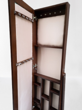 Takı 19322 Dolabı Boy Aynası Ahşap Parlak Ceviz Natüre Klasik Mobilya MDF El Yapı - 4