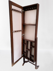 Takı 19322 Dolabı Boy Aynası Ahşap Parlak Ceviz Natüre Klasik Mobilya MDF El Yapı - 8