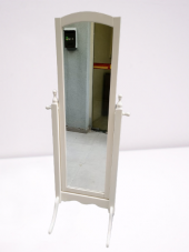 Boy 19321 Ayna Ahşap MDF Parlak Beyaz Lake Dikdörtgen Klasik Mobilya El Yapım - 2