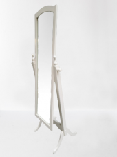 Boy 19321 Ayna Ahşap MDF Parlak Beyaz Lake Dikdörtgen Klasik Mobilya El Yapım - 1