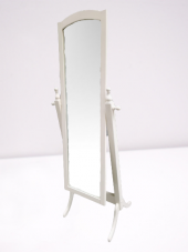 Boy 19321 Ayna Ahşap MDF Parlak Beyaz Lake Dikdörtgen Klasik Mobilya El Yapım - 4