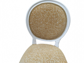 Sandalye 18573 MADALYON Kayın Ayak Parlak Beyaz Boya Kalite Keten Kumaş El Yapım thumbnail 2