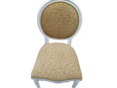 Sandalye 18573 MADALYON Kayın Ayak Parlak Beyaz Boya Kalite Keten Kumaş El Yapım thumbnail 7