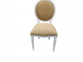 Sandalye 18573 MADALYON Kayın Ayak Parlak Beyaz Boya Kalite Keten Kumaş El Yapım thumbnail 8