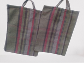 PAZAR ÇANTA 2Ad 18551 Döşeme Kareli Kumaş Koyu Renk Desen 40kg Taşıma Kapasite - 5