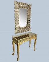 Dresuar ST 18550 2Çek MODL Kayın Gold Renk Aslan Ayk Kare Ayna kaplı Güneş Elyapı - 2