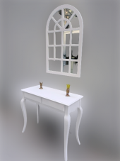 Dresuar 18499 WİNDOS Ayna Kayın AVANGART Aslan Torna Ayak 0, beyaz Lake El Yapım thumbnail 7