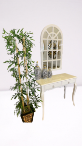 Dresuar 18499 WİNDOS Ayna Kayın AVANGART Aslan Torna Ayak 0, beyaz Lake El Yapım thumbnail 1