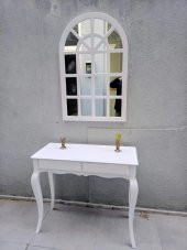 Dresuar 18499 WİNDOS Ayna Kayın AVANGART Aslan Torna Ayak 0, beyaz Lake El Yapım thumbnail 4