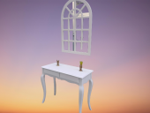 Dresuar 18499 WİNDOS Ayna Kayın AVANGART Aslan Torna Ayak 0, beyaz Lake El Yapım thumbnail 5